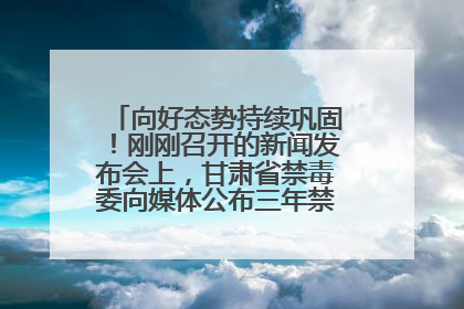 向好态势持续巩固！刚刚召开的新闻发布会上，甘肃省禁毒委向媒体公布三年禁毒工作“成绩单”