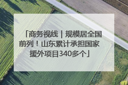 商务视线｜规模居全国前列！山东累计承担国家援外项目340多个