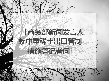 商务部新闻发言人就中重稀土出口管制措施答记者问