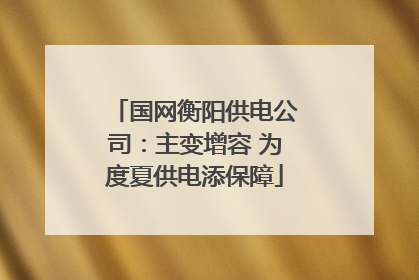 国网衡阳供电公司：主变增容 为度夏供电添保障