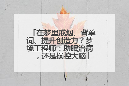 在梦里戒烟、背单词、提升创造力？梦境工程师：助眠治病，还是操控大脑