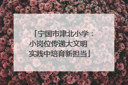 宁国市津北小学：小岗位传递大文明 实践中培育新担当