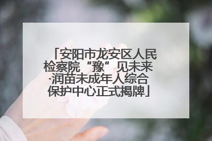 安阳市龙安区人民检察院“豫”见未来·润苗未成年人综合保护中心正式揭牌