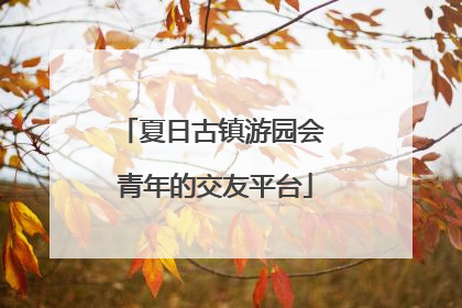 夏日古镇游园会 青年的交友平台