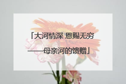 大河情深 恩赐无穷——母亲河的馈赠