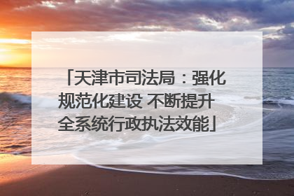 天津市司法局：强化规范化建设 不断提升全系统行政执法效能