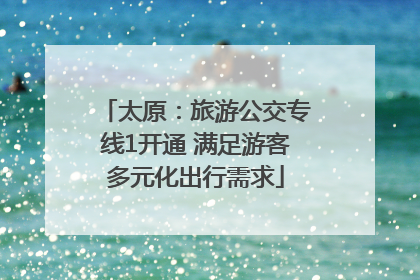 太原：旅游公交专线1开通 满足游客多元化出行需求