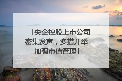 央企控股上市公司密集发声，多措并举加强市值管理
