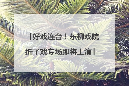 好戏连台！东柳戏院折子戏专场即将上演