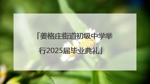 姜格庄街道初级中学举行2025届毕业典礼