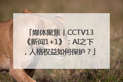 媒体聚焦丨CCTV13《新闻1+1》：AI之下，人格权益如何保护？