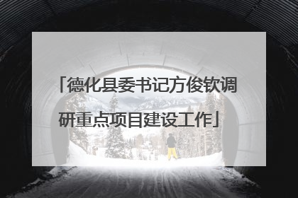 德化县委书记方俊钦调研重点项目建设工作