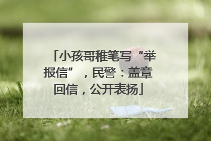 小孩哥稚笔写“举报信”，民警：盖章回信，公开表扬