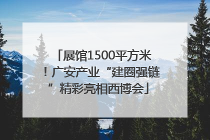 展馆1500平方米！广安产业“建圈强链”精彩亮相西博会