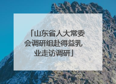 山东省人大常委会调研组赴得益乳业走访调研