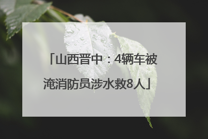 山西晋中：4辆车被淹消防员涉水救8人