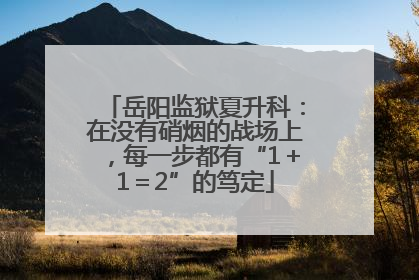 岳阳监狱夏升科：在没有硝烟的战场上，每一步都有“1＋1＝2”的笃定