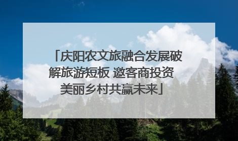庆阳农文旅融合发展破解旅游短板 邀客商投资美丽乡村共赢未来