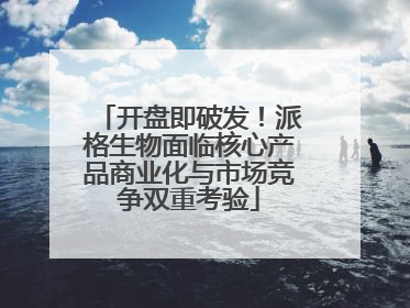开盘即破发！派格生物面临核心产品商业化与市场竞争双重考验