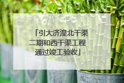 引大济湟北干渠二期和西干渠工程通过竣工验收