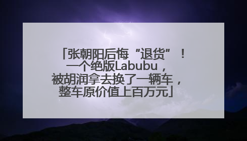 张朝阳后悔“退货”！一个绝版Labubu，被胡润拿去换了一辆车，整车原价值上百万元