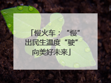 慢火车：“慢”出民生温度“驶”向美好未来