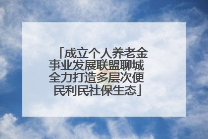 成立个人养老金事业发展联盟聊城全力打造多层次便民利民社保生态