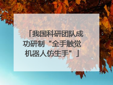 我国科研团队成功研制“全手触觉机器人仿生手”