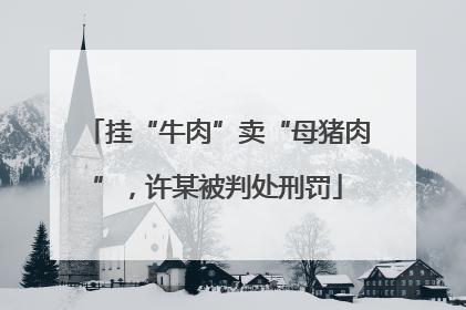 挂“牛肉”卖“母猪肉”，许某被判处刑罚