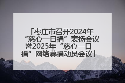 枣庄市召开2024年“慈心一日捐”表扬会议暨2025年“慈心一日捐”网络募捐动员会议
