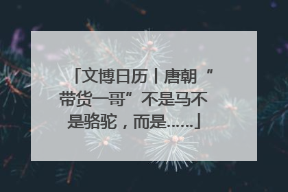 文博日历丨唐朝“带货一哥”不是马不是骆驼，而是……