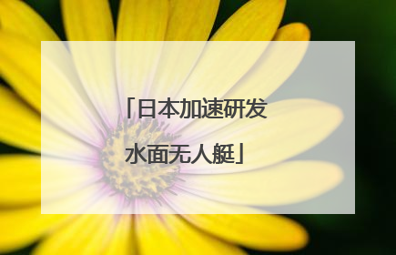 日本加速研发水面无人艇