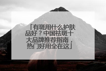 有斑用什么护肤品好？中国祛斑十大品牌推荐指南，热门好用全在这