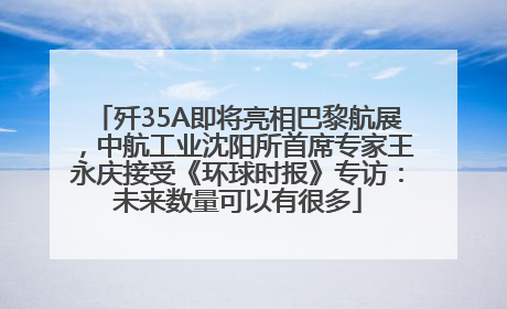 歼35A即将亮相巴黎航展，中航工业沈阳所首席专家王永庆接受《环球时报》专访：未来数量可以有很多
