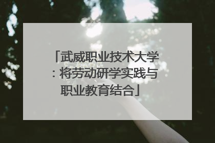 武威职业技术大学：将劳动研学实践与职业教育结合