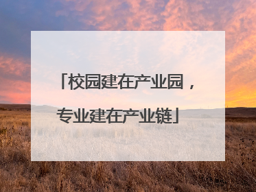 校园建在产业园，专业建在产业链