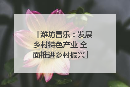 潍坊昌乐：发展乡村特色产业 全面推进乡村振兴