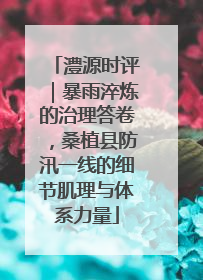 澧源时评｜暴雨淬炼的治理答卷，桑植县防汛一线的细节肌理与体系力量