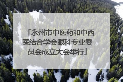 永州市中医药和中西医结合学会眼科专业委员会成立大会举行