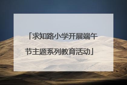 求知路小学开展端午节主题系列教育活动