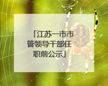 江苏一市市管领导干部任职前公示