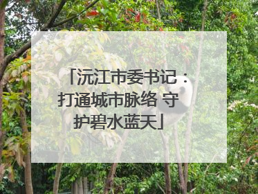 沅江市委书记：打通城市脉络 守护碧水蓝天