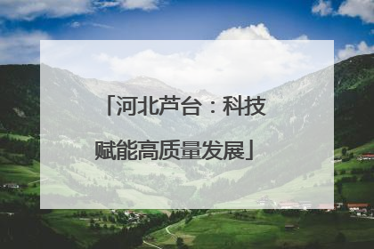 河北芦台：科技赋能高质量发展