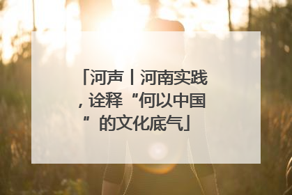 河声丨河南实践，诠释“何以中国”的文化底气