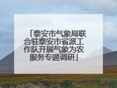 泰安市气象局联合驻泰安市省派工作队开展气象为农服务专题调研