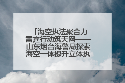 海空执法聚合力 雷霆行动筑天网——山东烟台海警局探索海空一体提升立体执法效能纪实