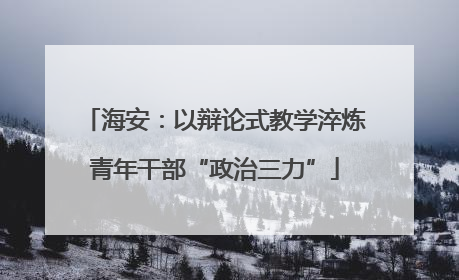海安：以辩论式教学淬炼青年干部“政治三力”
