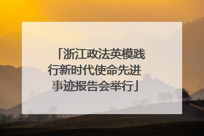浙江政法英模践行新时代使命先进事迹报告会举行