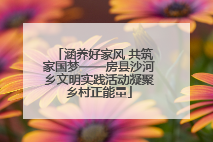 涵养好家风 共筑家国梦——房县沙河乡文明实践活动凝聚乡村正能量