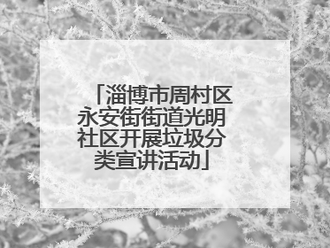 淄博市周村区永安街街道光明社区开展垃圾分类宣讲活动